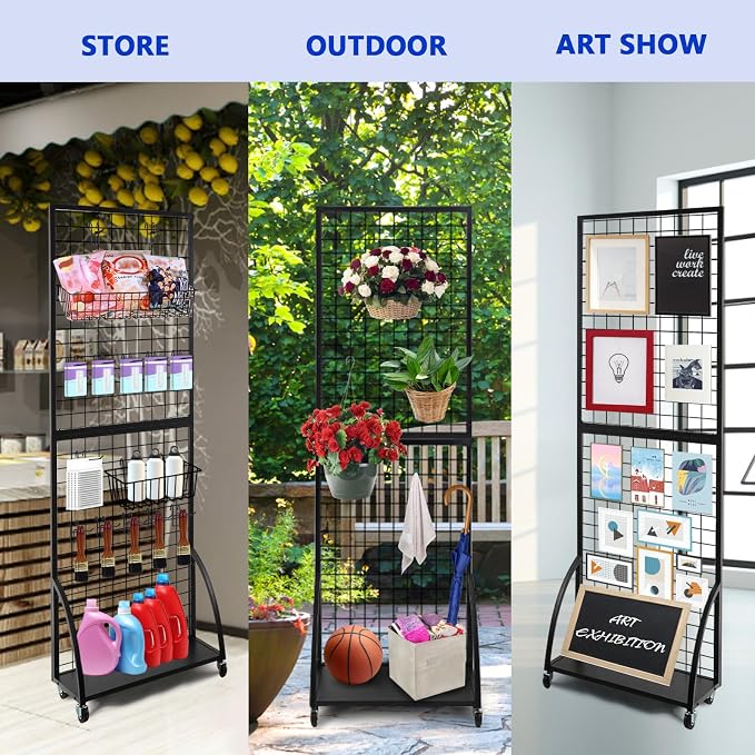 Grid Wall Panels, 2 Packs 2'x 6' Gridwall Display Stand - Image 6