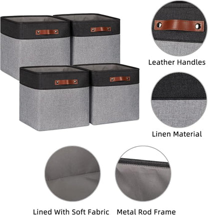HNZIGE 13x13x13 Storage Baskets Large Fabric Storage Cubes - Image 2