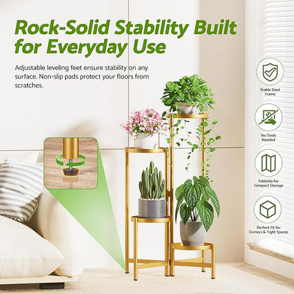 Gold Plant Stand, 4 Tiered Plant Stand Indoor - Image 2