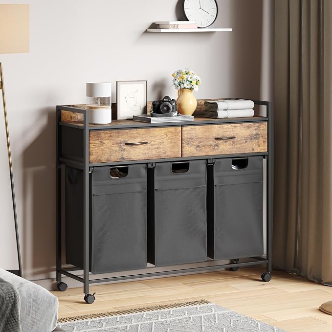 Laundry Hamper baskets 3 Section - Image 7