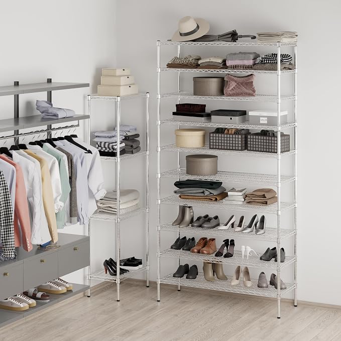 18" Deep x 48" Wide x 96" Height Wire Shelving Kit | 10-Tier | NSF Commercial - Image 4