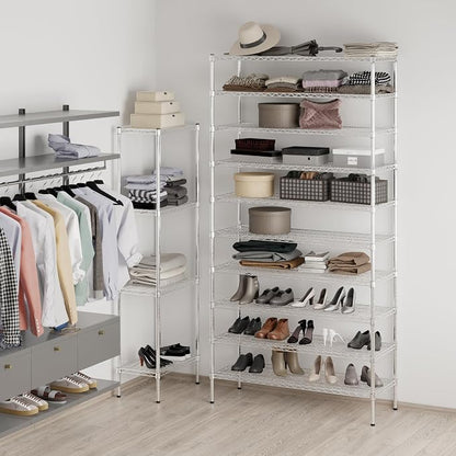 18" Deep x 48" Wide x 96" Height Wire Shelving Kit | 10-Tier | NSF Commercial - Image 4