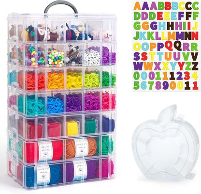 7 Layers Stackable Storage Container, 70 Adjustable Compartments Perfect by INSCRAFT