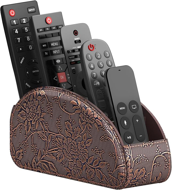 Remote Control Holder, Thipoten Faux Leather Caddy/storage/Tray by THIPOTEN