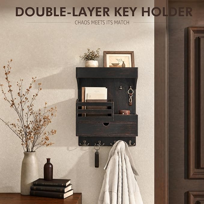 Rebee Vision Pine Wood Key Holder Wall Mount - Image 3