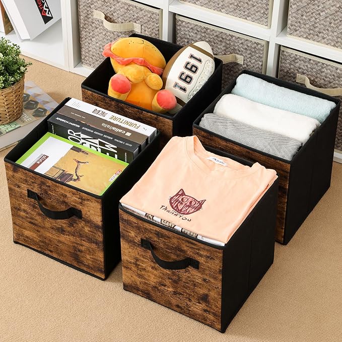 Stero Fabric Storage Cubes, 6 Pack Foldable Storage Bins - Image 6