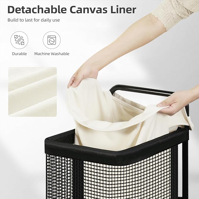 STORAGE MANIAC Rolling Laundry Cart - Image 3