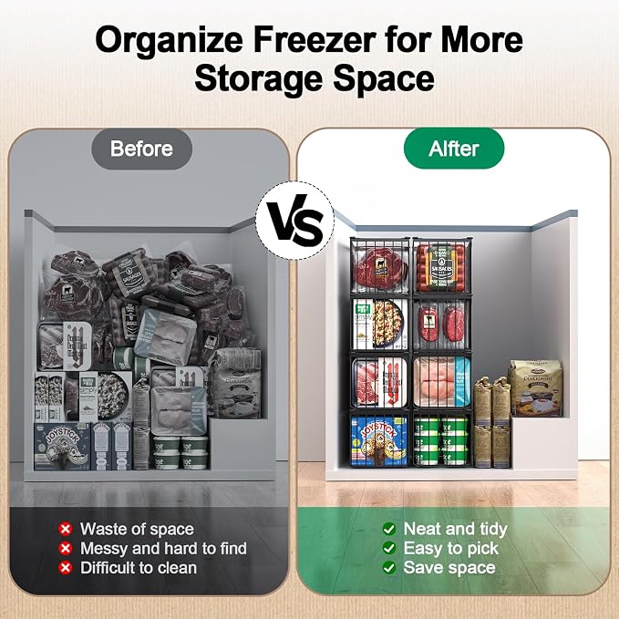 Freezer Organizer Bins, 6 Pack Stackable Deep Chest Freezer Organizer Bins - Image 6