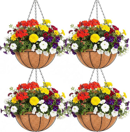 EIMQUVW Outdoor Metal Hanging Planters Basket Hanging Baskets by EIMQUVW