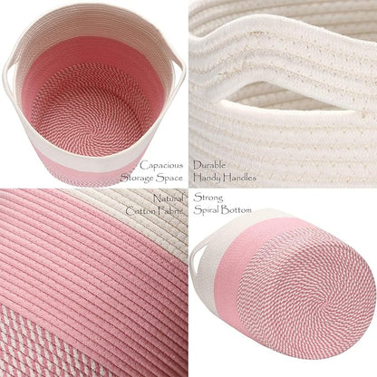 Sea Team Large Size Cotton Rope Woven Storage Basket - Image 4