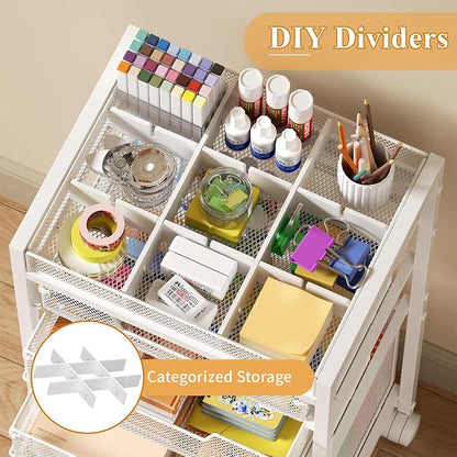 Rolling File Cart with 4 Storage Drawers, Under Desk Filing Cabinet with DIY - Image 6