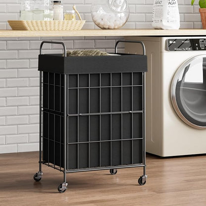 Laundry Hamper with Wheels, 90L Laundry Basket with Handle, Laundry Sorter with - Image 2