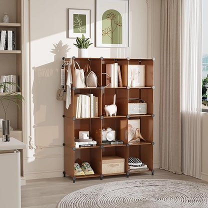 AWTATOS Cube Storage Organizer, Storage Cubes Shelves Bookshelf, 12 Cube Closet - Image 2