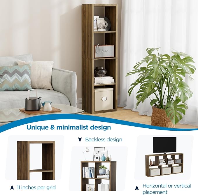 4 Cube Storage Organizer Single Row, Cube Shelf - Image 6