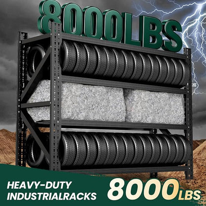 Heavy Duty Garage Storage Shelves 8000LBS Capacity, 4-Tier Adjustable - Image 3