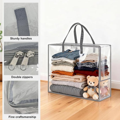 Clear Clothes Storage Bags, 96L Plastic Blanket Comforter Storage Bag, 4 Pack - Image 5
