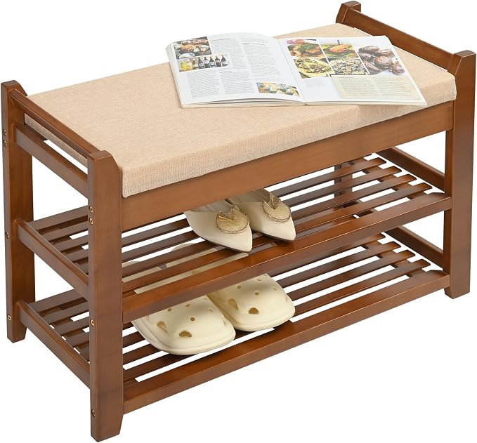 PETKABOO Shoe Rack Bench with Cushion, Shoe Rack - Image 3