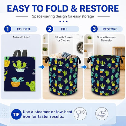 Cactus Plants Laundry Hamper, Collapsible Laundry Baskets, Dirty Clothes Baskets - Image 5