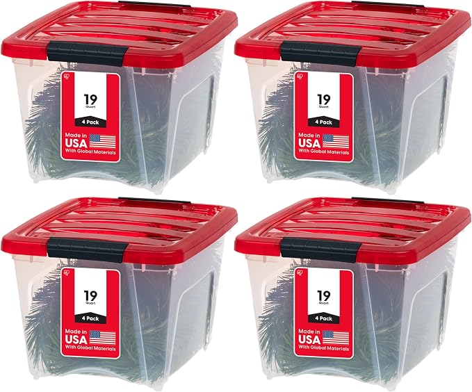 IRIS USA 19 Qt. Stackable Plastic Storage Bins by IRISUSA