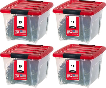 IRIS USA 19 Qt. Stackable Plastic Storage Bins by IRISUSA