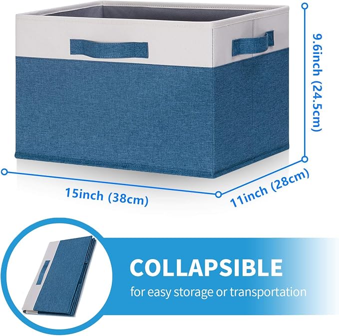 GhvyenntteS Storage Baskets for Shelves 3 Pack, Large Fabric Storage Bins - Image 3