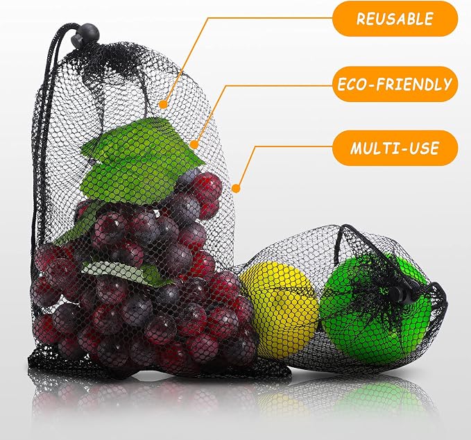 TecUnite 10 Pcs Mesh Bags Drawstring Laundry Bags Large Nylon Mesh Gift - Image 4