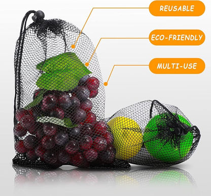 TecUnite 10 Pcs Mesh Bags Drawstring Laundry Bags Large Nylon Mesh Gift - Image 4
