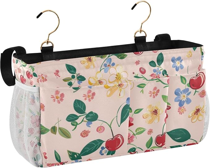 Cute Cherry Blue Flowers Bedside Caddy - Image 2