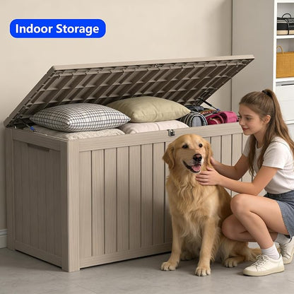 180 Gallon Outdoor Storage Box Resin Deck Box All Weather Waterproof Large - Image 6