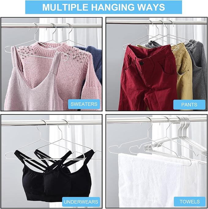 Coat Hangers 40 Pack Clothes Hangers, Seropy Metal Hanger Heavy Duty Wire - Image 5