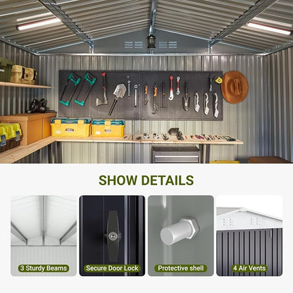 Polar Aurora 10x14 Outdoor Storage Shed, Garden Shed - Image 7