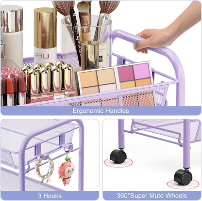 TOOLF 4-Tier Rolling Cart, Metal Utility Cart - Image 4