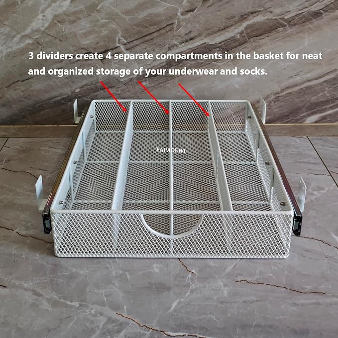 Pull Out Closet Drawer for Clothes | Sliding Wire Basket for Wardrobe Cabinets - Image 2