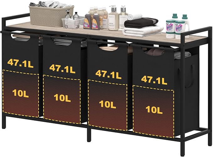 Heybly Laundry Hampers, 4 x 12.5 Gal Laundry Basket - Image 4