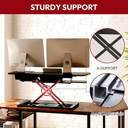 SANODESK 40" Electric Standing Desk Converter， Height Adjustable Riser - Image 5