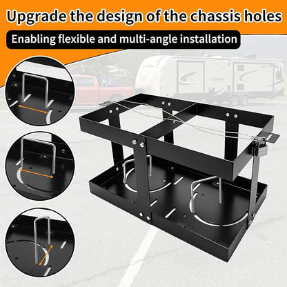 Fuel Jug Holder Gas Can Rack for Trailer, 5 Reinforced Supports Fits Two 5 - Image 4