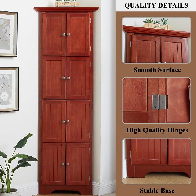 72" H Farmhouse Corner Storage Cabinet - Image 3