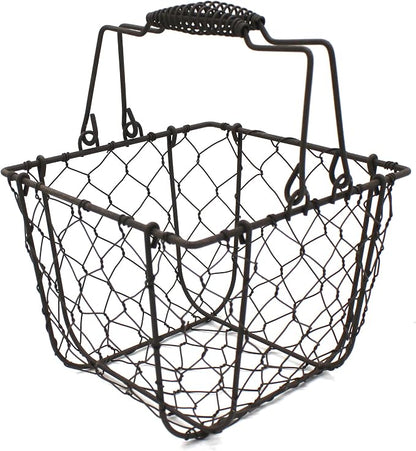 CVHOMEDECO. Square Chicken Wire Egg Basket Fruit Basket by CVHOMEDECO