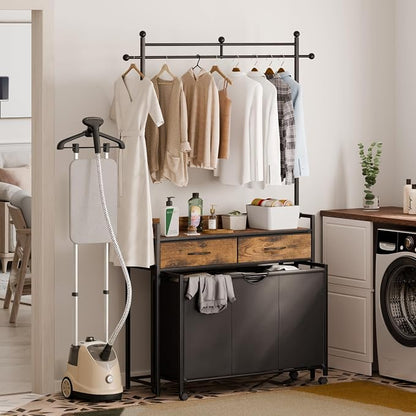 Mondeer Laundry Sorter with 2 Drawers and Hanging Rack, 150L Laundry Hamper - Image 7