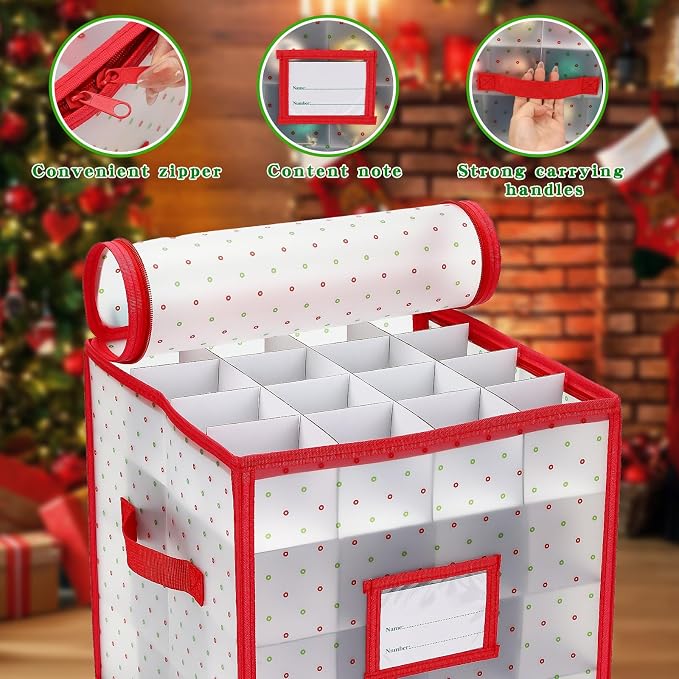 Christmas Tree Ball Organizer Ornament Storage Containers，Ornament Storage Box - Image 3