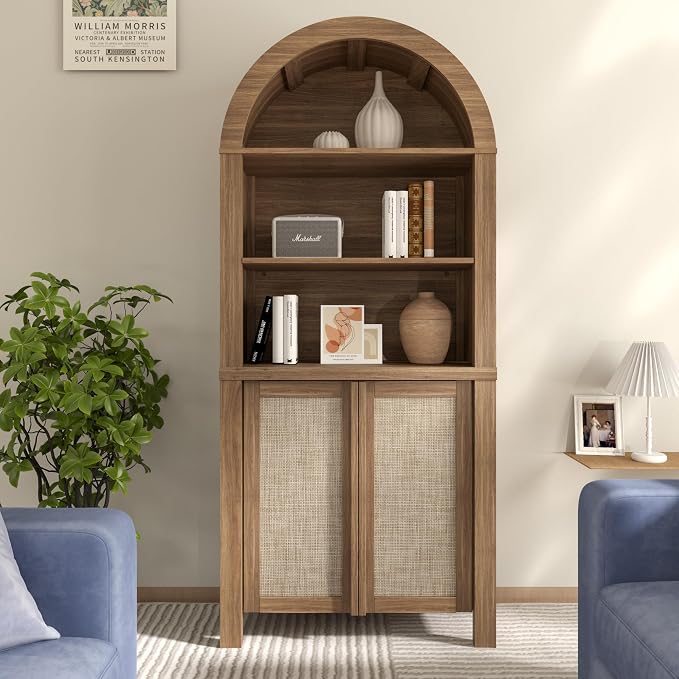 Yechen Arched Bookcase, 70.5" Tall Bookcase by Yechen