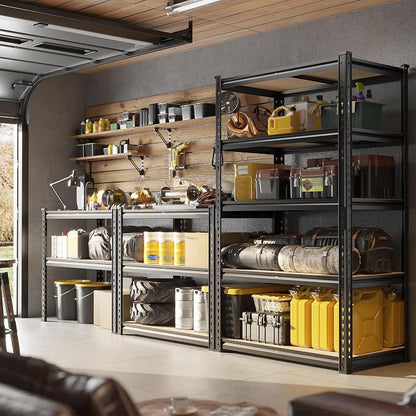Set of 2 Storage Shelves 27.7"W Metal Shelving 2010LBS Garage Shelving Heavy - Image 3