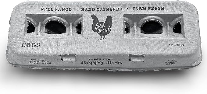 250 Egg Cartons- Bulk Value Bundle- Adorable Printed Design by Henlay