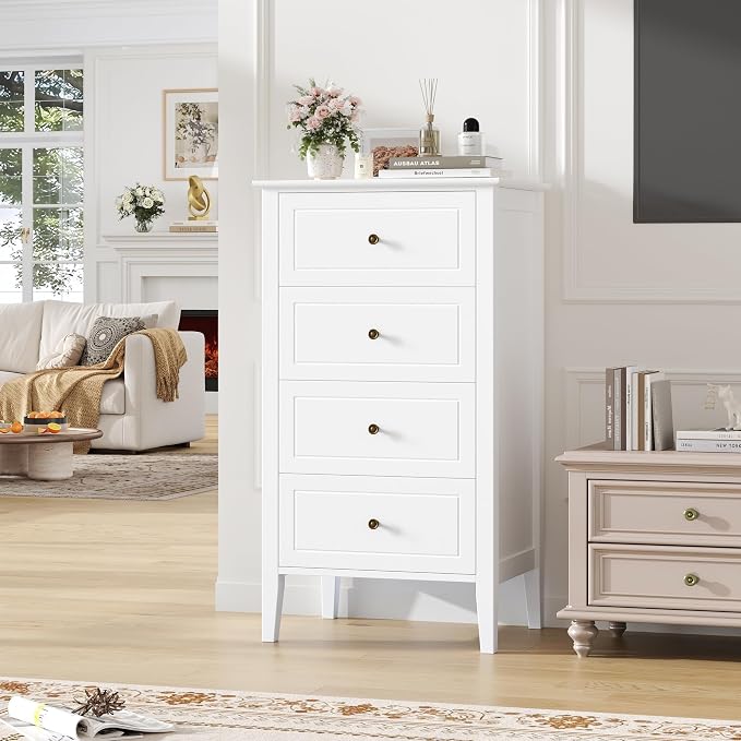 TTVIEW 4 Drawer Dresser, Tall Wood Storage Chest Cabinet - Image 4