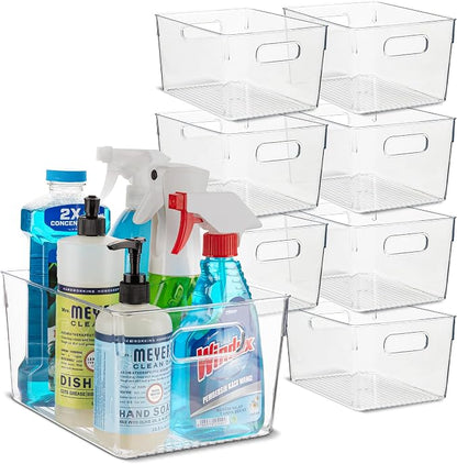 primebox Plastic Food Storage 8 Pack Clear Container Bin by primebox