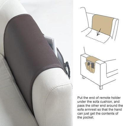 PU Leather Sofa Armrest Organizer, Armchair Magazine Holders, Waterproof Remote - Image 4
