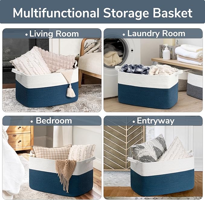 Goodpick Large Storage Baskets for Organizing, Woven Baskets for Storage - Image 4