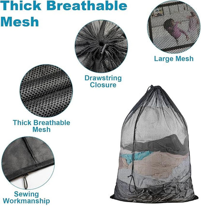 2 Pack Mesh Laundry Bags, 23 x 34 Inches Heavy Duty Mesh Laundry Bag, Large - Image 4