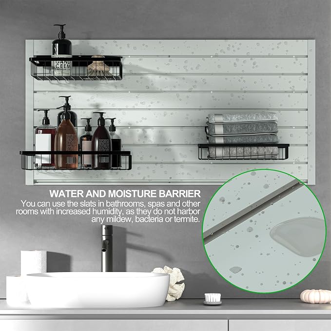 RELIANCER PVC Slat Wall Panels, 4ft by 2ft Garage Wall Organizer Storage System - Image 4