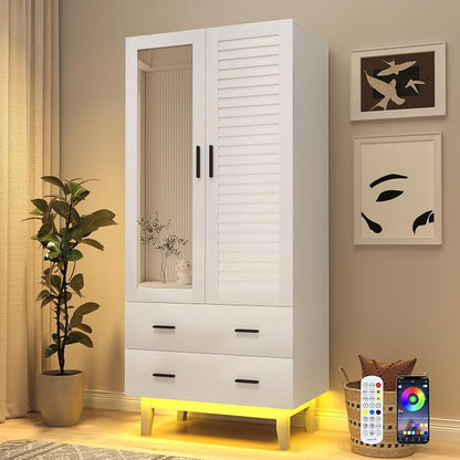 jiteentarou 2 Door Armoire Wardrobe Closet Cabinet - Image 4
